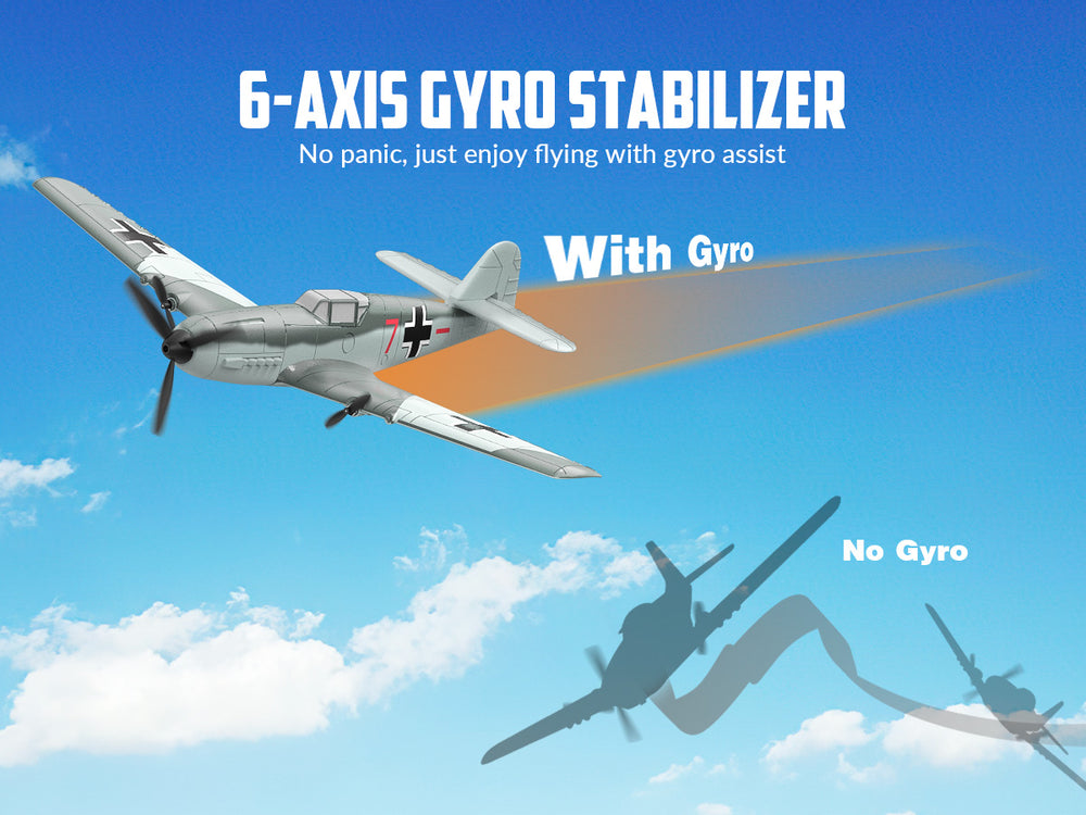VOLANTEXRC BF109 RC Plane (RTF) 3CH 400mm for Beginners