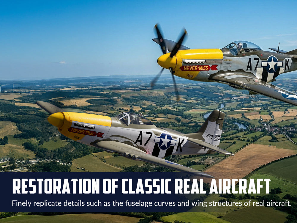 VOLANTEXRC P-51 Mustang Avión RC sin escobillas 500 mm RTF con giroscopio