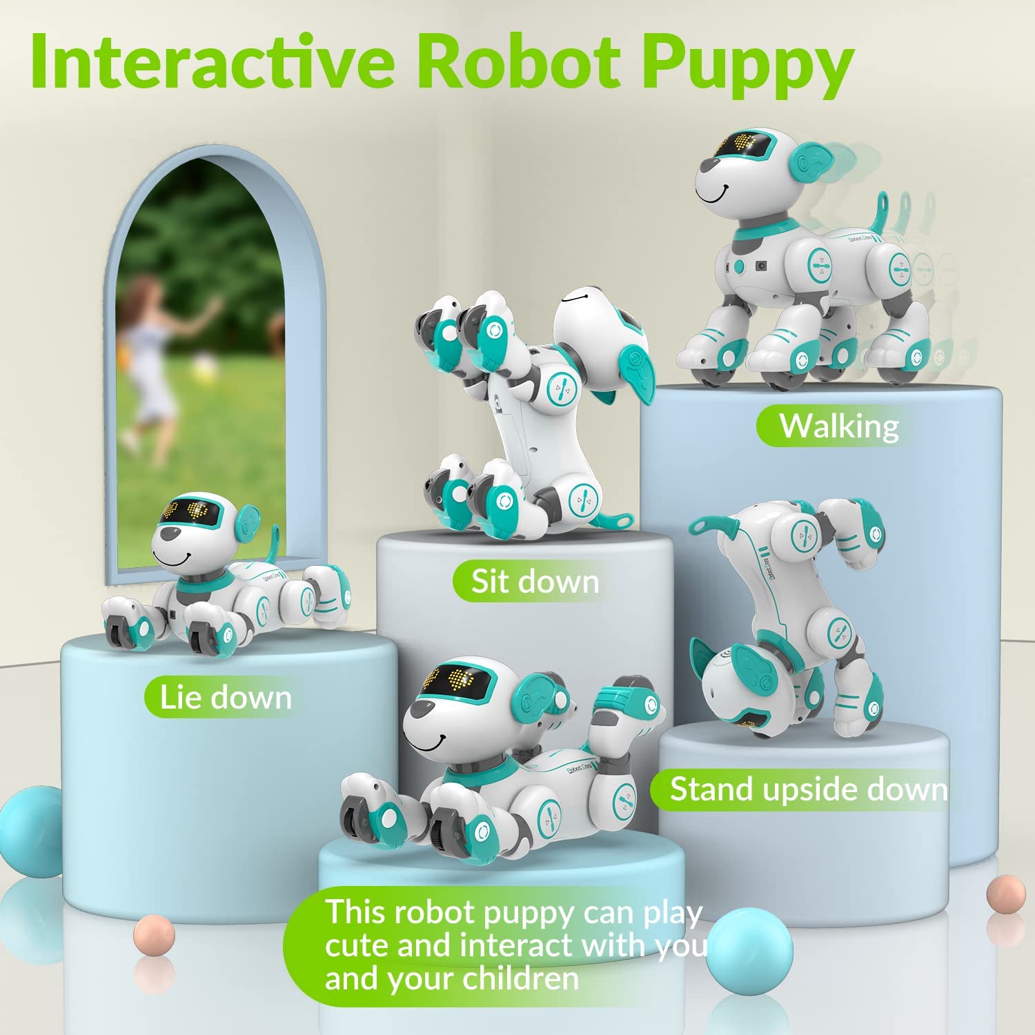 STEMTRON Programmable Interactive & Smart Dancing Remote Control Robot Dog Toy(Blue)-EXHOBBY LIMITED.