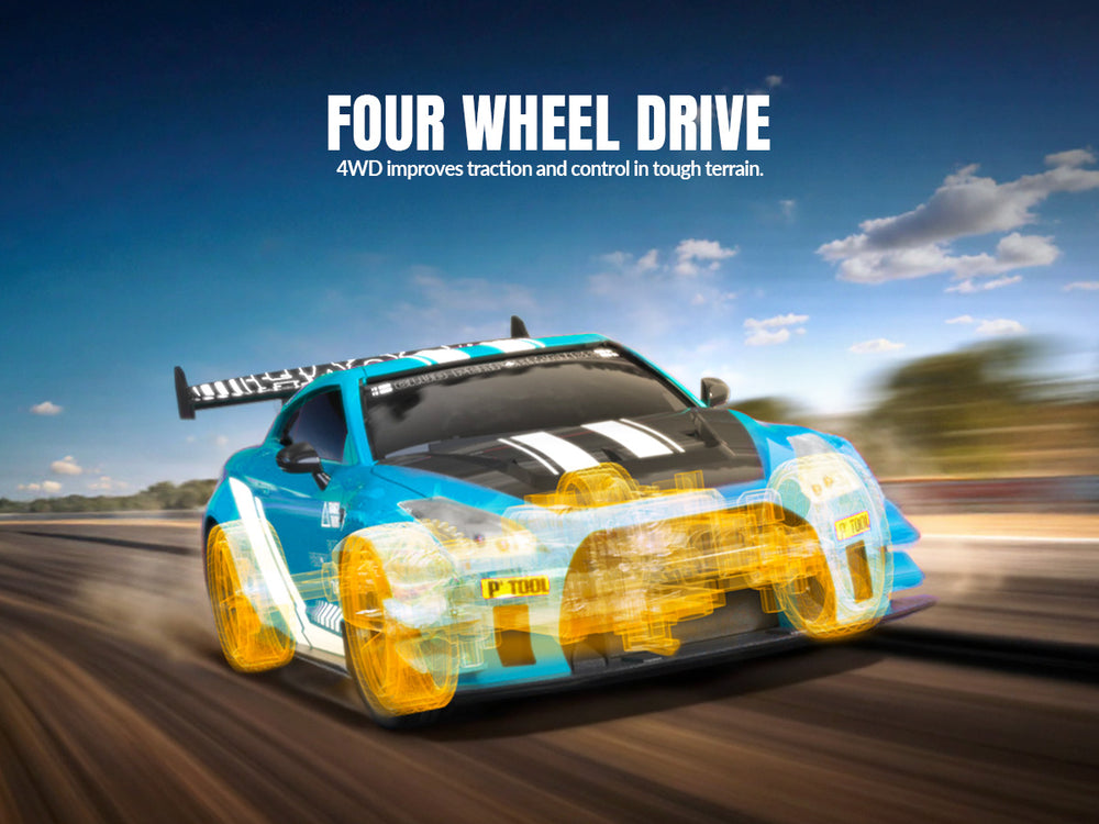 RACENT 1:20 RC Drift Car 4WD - Control de precisión de motor dual