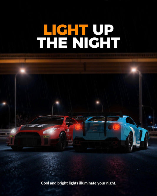 RACENT 1:20 RC Drift Car 4WD, LED Light, 2 Batteries Blue