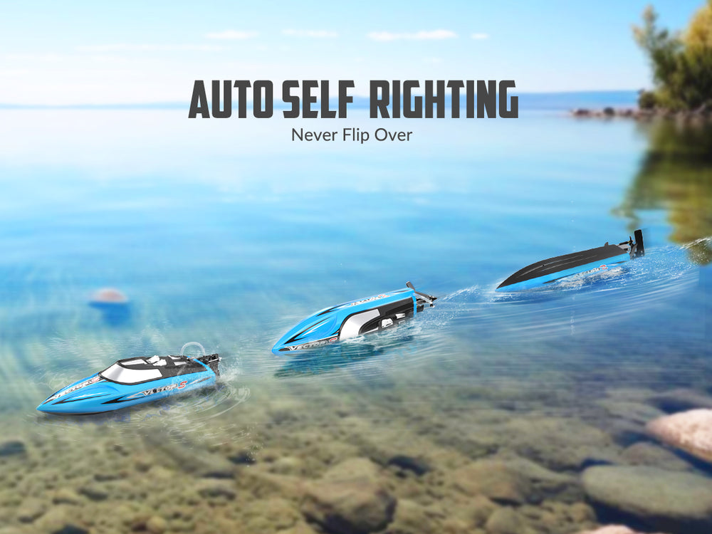 VOLANTEXRC VectorS Brushless High Speed RC Boat Self Righting for Lake 79704 Blue