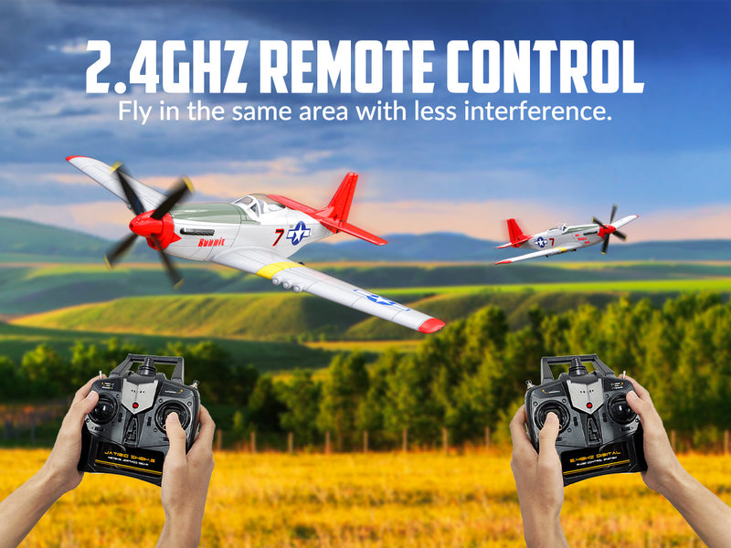 VOLANTEXRC Mustang P51 Rojo (RTF) 4 canales 400 mm para principiantes (15,7'') 76105