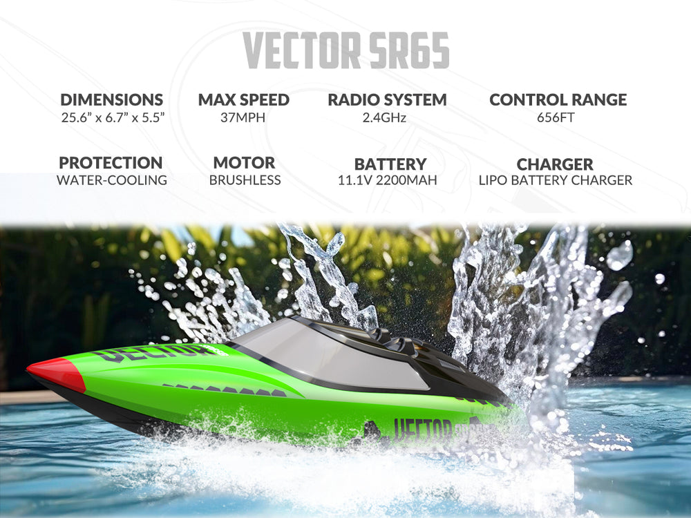 Barco RC VectorSR65B de alta velocidad sin escobillas 37MPH Autoadrizable RTR