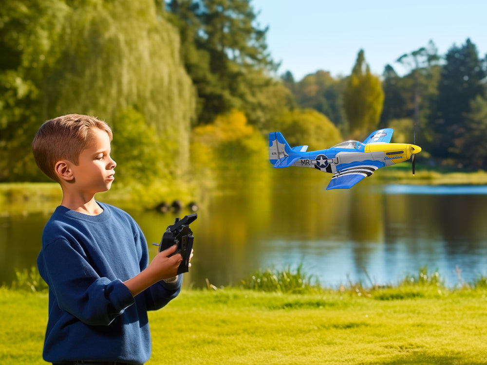 4-Channel P-51 Mustang RC Plane RTF with Xpilot Gyro - VOLANTEXRC