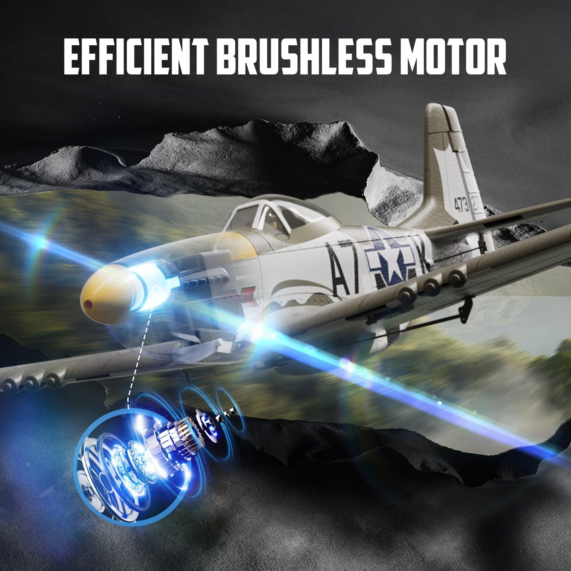 VOLANTEXRC P-51 Mustang Brushless RC Plane 500mm RTF | EXHOBBY