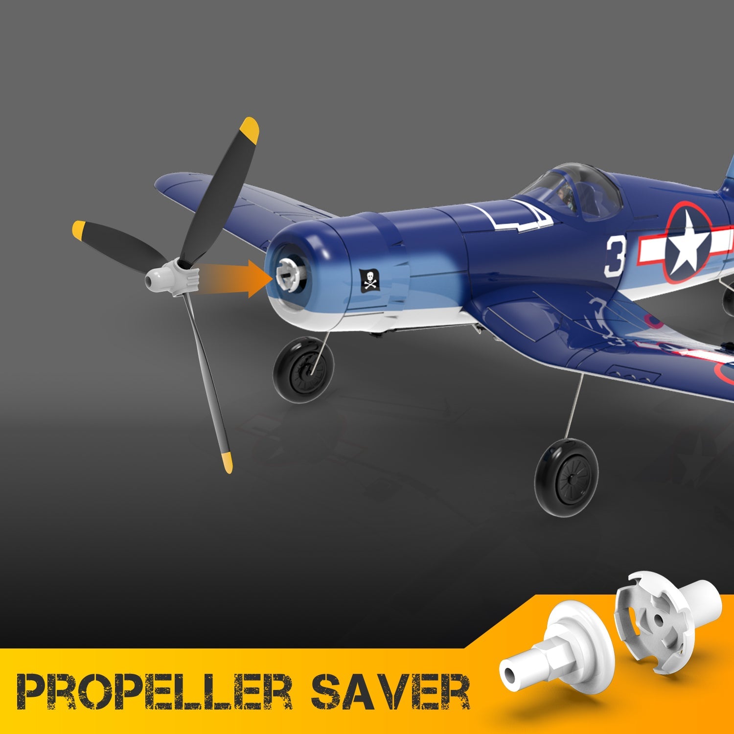 VOLANTEXRC F4U Corsair (76108V2) PNP without Radio, Battery & Charger-EXHOBBY LIMITED.