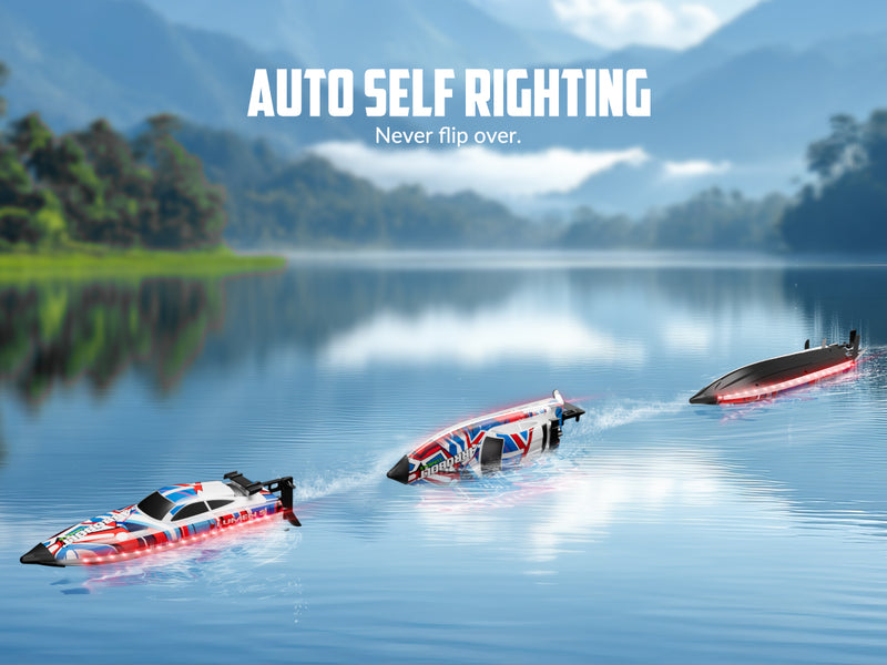 VOLANTEXRC Arrobolt Lumen S Brushless 35+MPH Fast RC Boat for Lakes RED (79706)