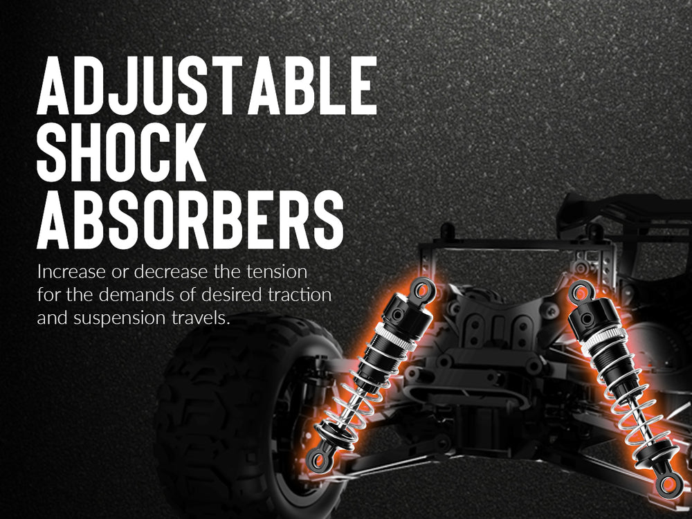RACENT Tornado 1/16 4WD Off Road RC Monster Truck 30mph Fast High Speed