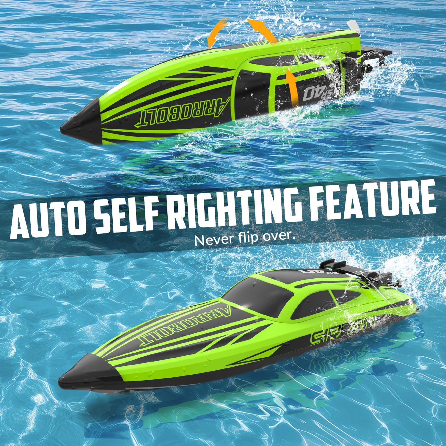 VOLANTEXRC Green SR40 Brushless 30+MPH RC Boat (79705)-EXHOBBY LIMITED.