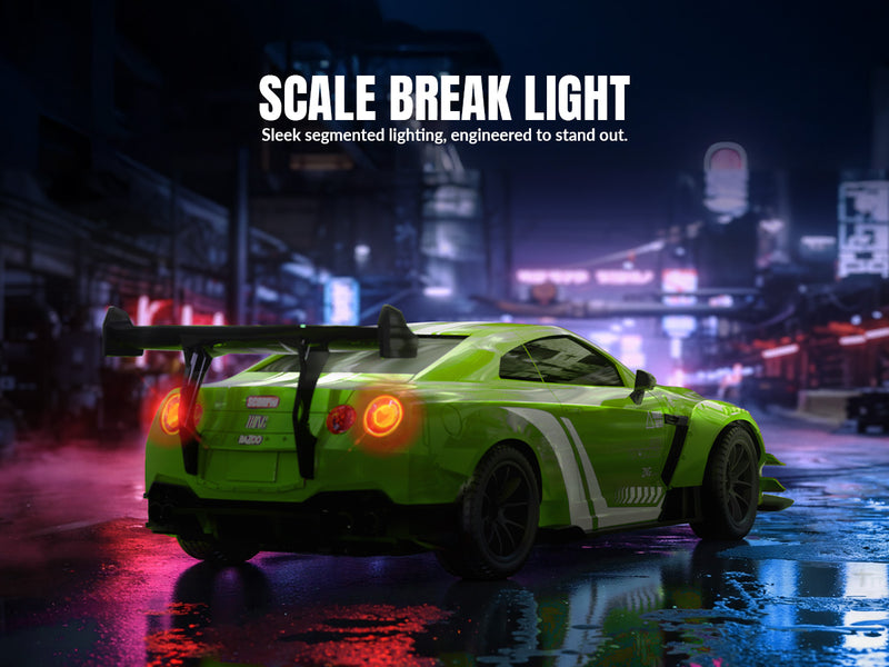 RACENT 1:20 RC Drift Car 4WD, LED Light, 2 Batteries, Dual Motor GREEN