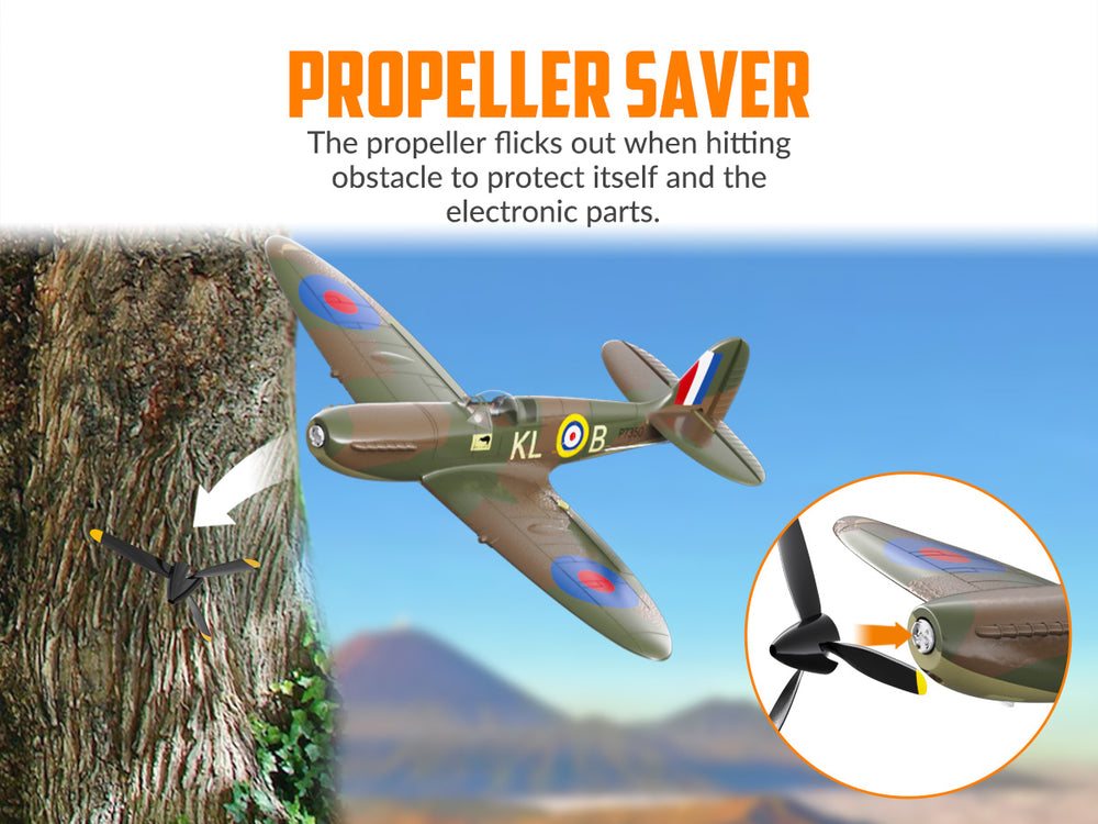 VOLANTEXRC Spitfire (RTF) 4CH 400mm para principiantes (15,7'') 76112