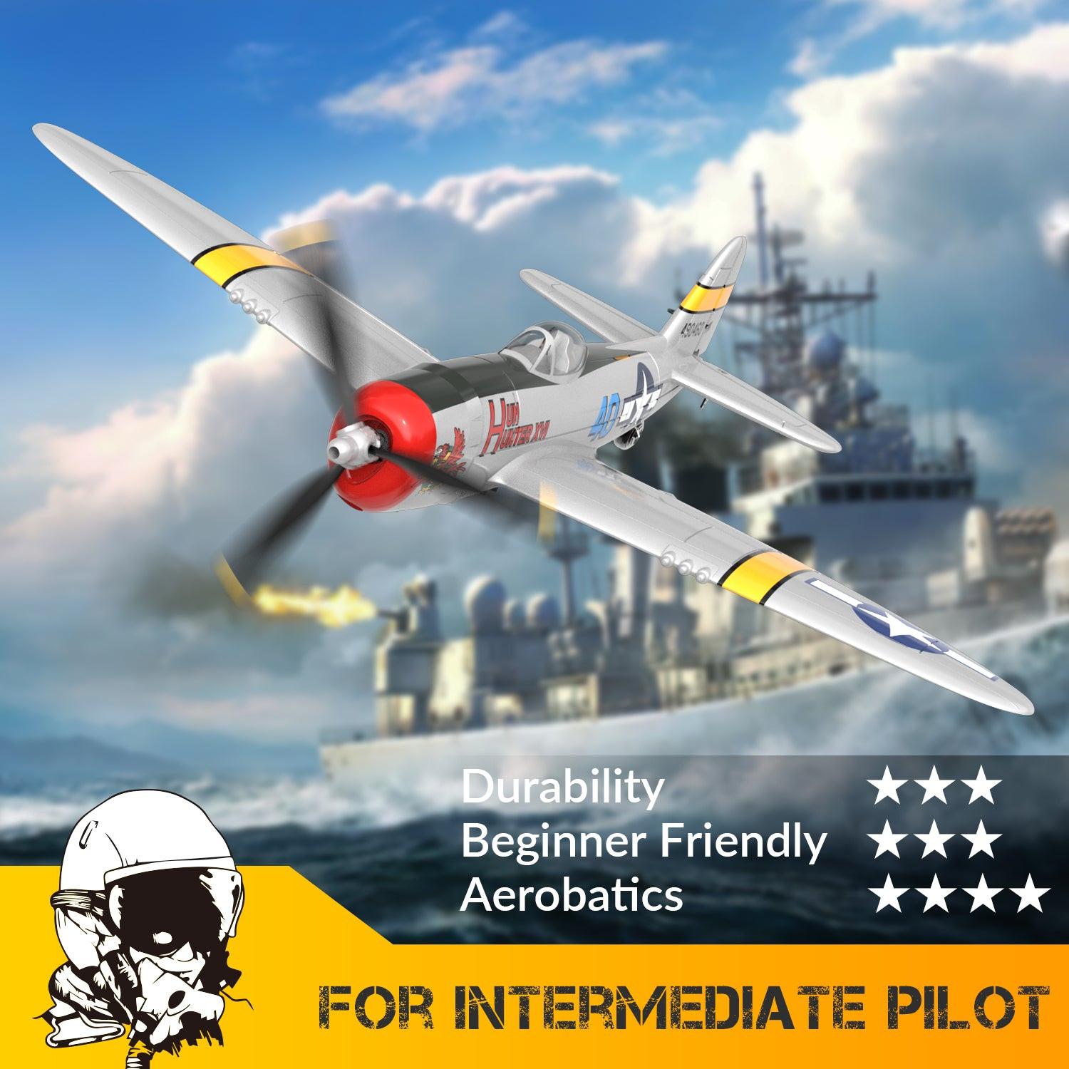 VOLANTEXRC P47 Thunderbolt RC Plane RTF with Alarms & Gyro | EXHOBBY