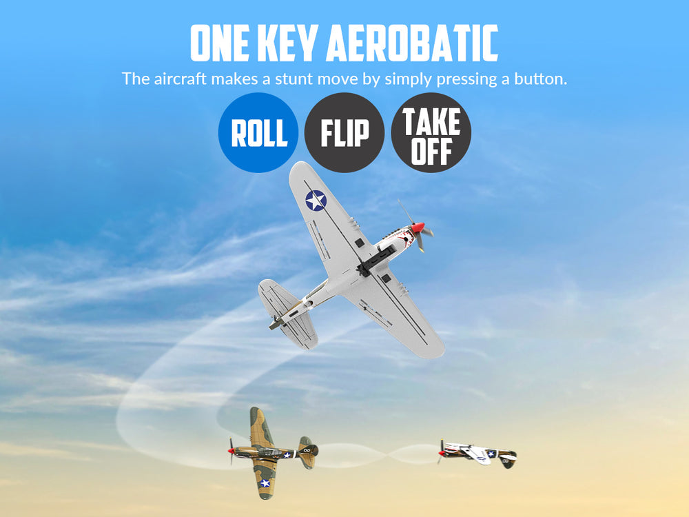 VOLANTEXRC Warhawk P40 (RTF) 4 canales 400 mm para principiantes (15,7'') 76113