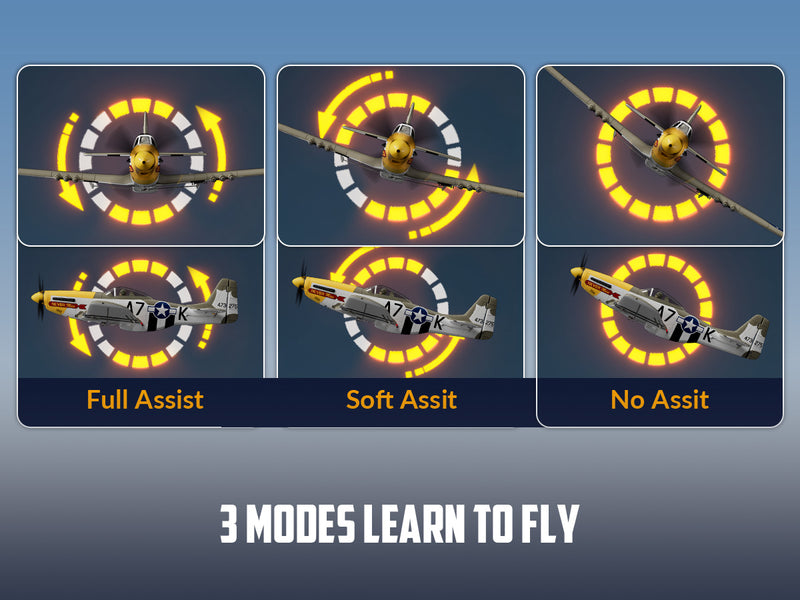 Volantexrc 500 mm Mustang P51 sin escobillas con estabilizador Gyro 76802