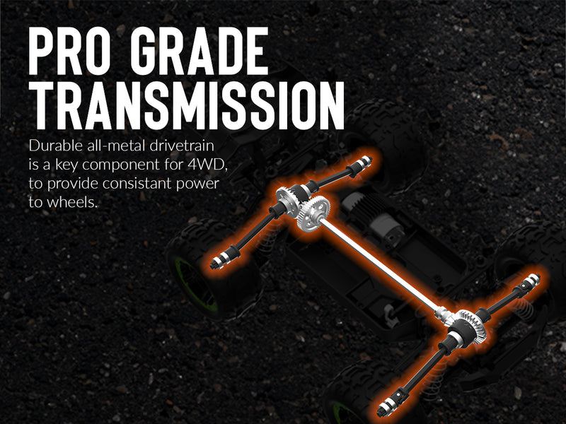 RACENT Tornado 1/16 4WD Off Road RC Monster Truck 30mph Fast High Speed