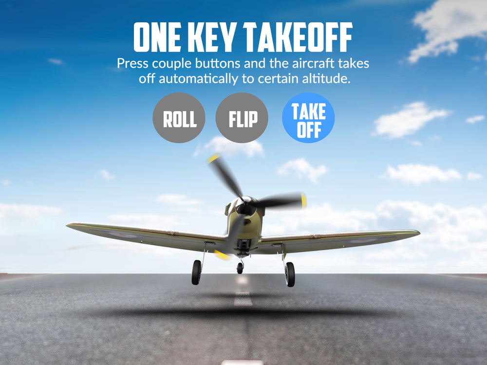 VOLANTEXRC Spitfire (RTF) 4CH 400mm para principiantes (15,7'') 76112