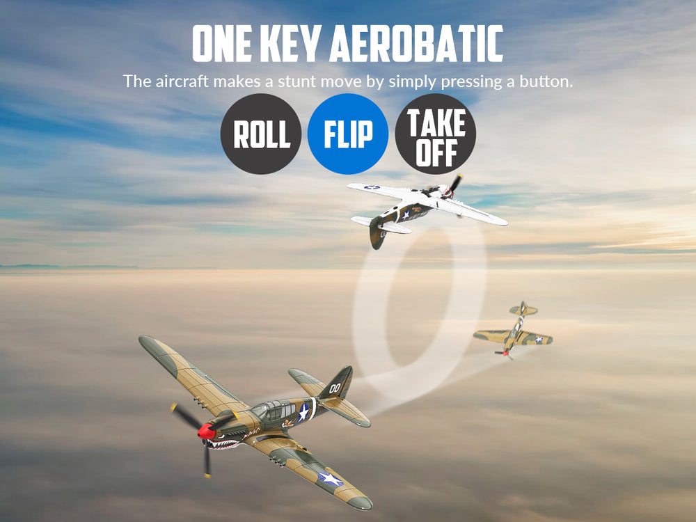 VOLANTEXRC Warhawk P40 (RTF) 4 canales 400 mm para principiantes (15,7'') 76113