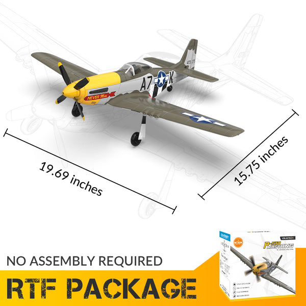 VOLANTEXRC 500mm P-51D Mustang (76802) PNP sin radio, batería y cargador