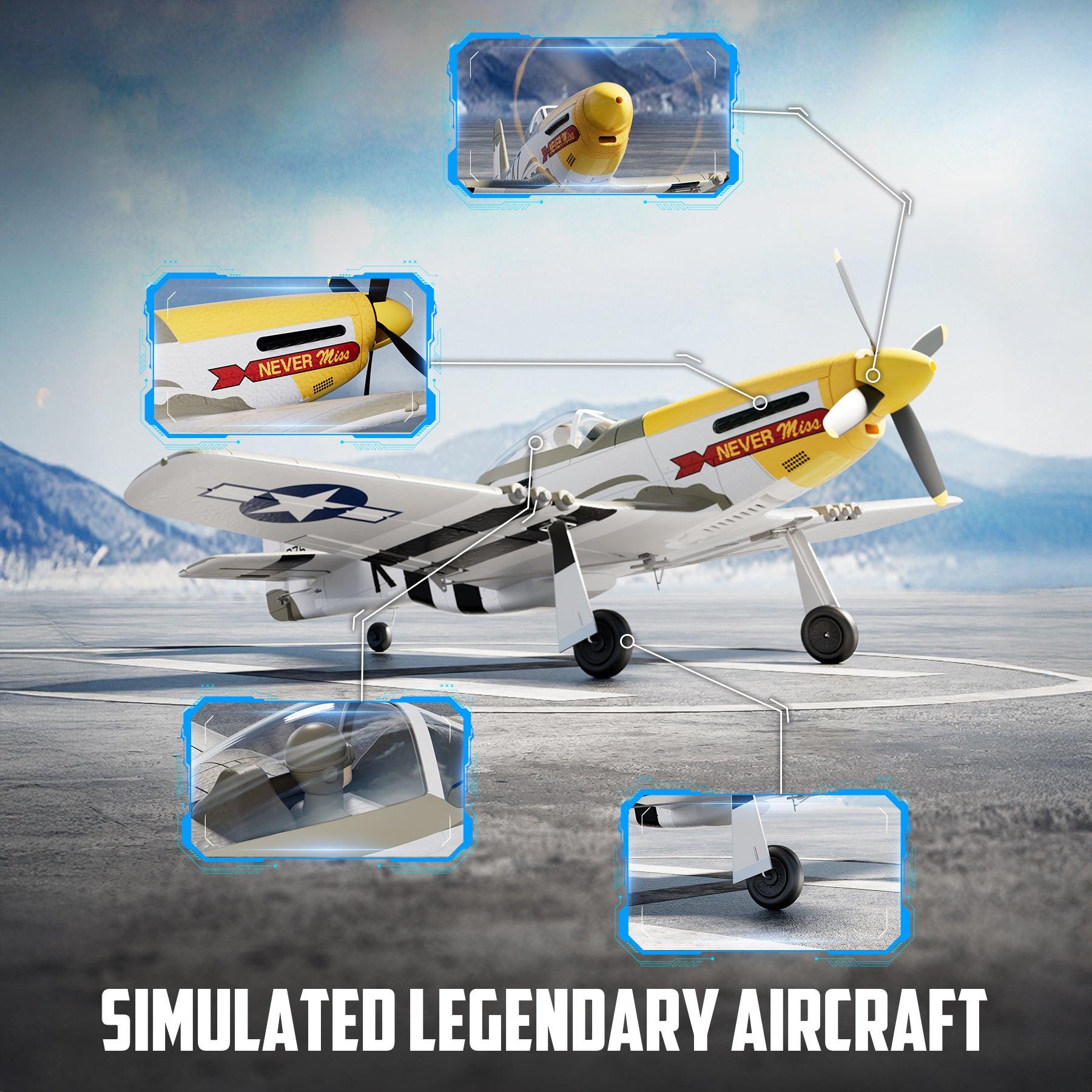 VOLANTEXRC P-51 Mustang Brushless RC Plane 500mm RTF | EXHOBBY