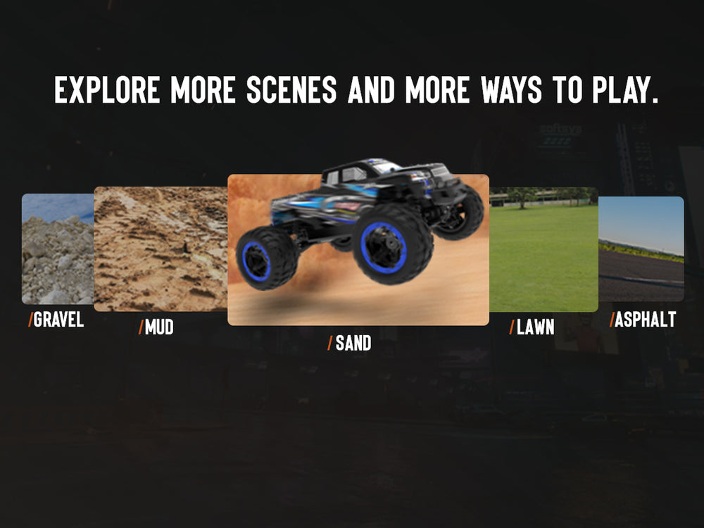 Racent Crossy Remote Control 4x4 RC Truck 1/16 Scale 30mph Fast High Speed 4WD Off Road （With Red Car Shell）