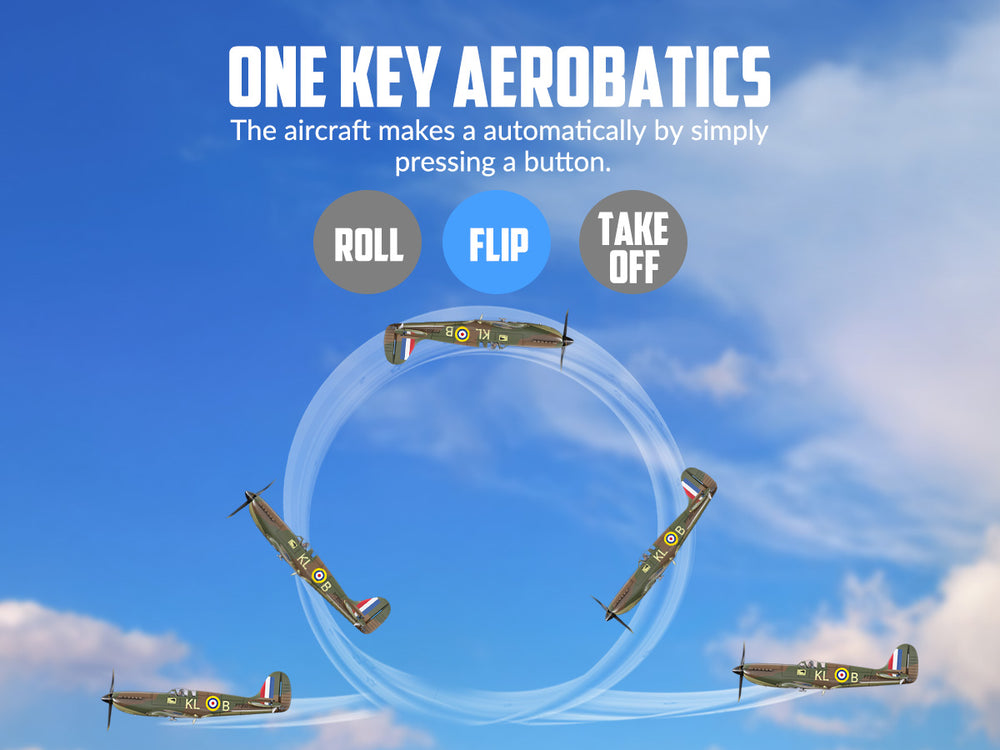 VOLANTEXRC Spitfire (RTF) 4CH 400mm para principiantes (15,7'') 76112