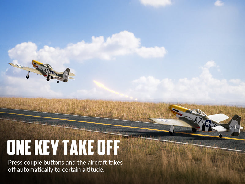 Volantexrc 500 mm Mustang P51 sin escobillas con estabilizador Gyro 76802