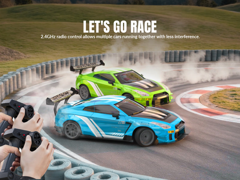 RACENT 1:20 RC Drift Car 4WD, LED Light, 2 Batteries Blue