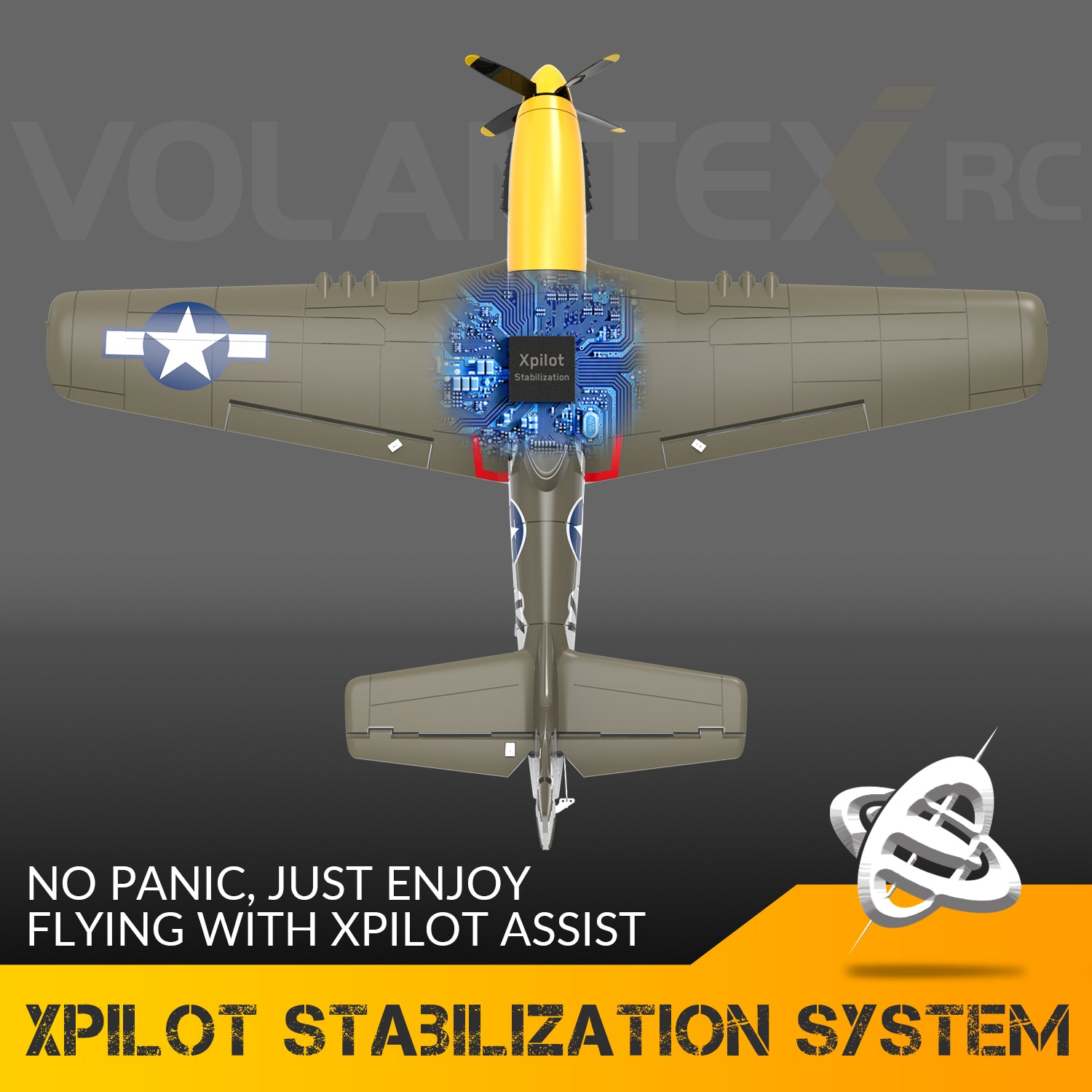 VOLANTEXRC 500MM Brushless Mustang P51 RC Warbird Airplane with Gyro Stabilizer 76802-EXHOBBY LIMITED.