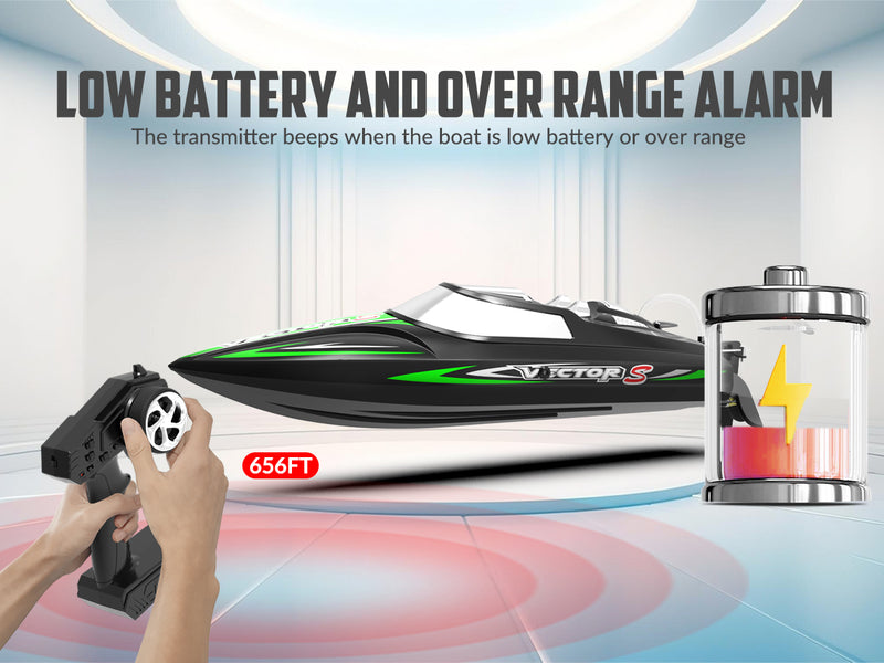 VOLANTEXRC VectorS Brushless 30mph High Speed RC Boat for Lake Racing Self Righting Feature