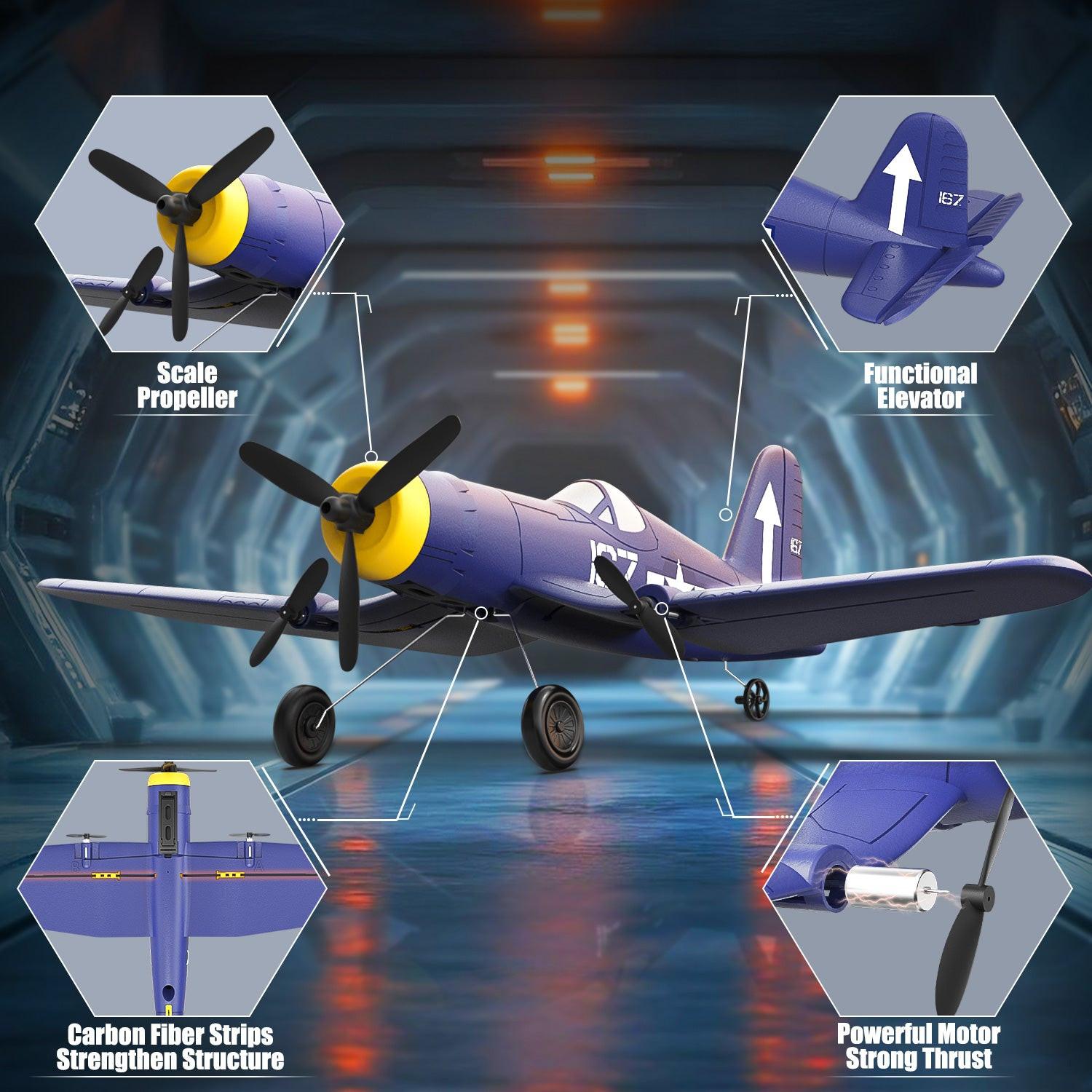 F4U Corsair RC Plane RTF - 6-Axis Stable & 40 Min Flight | EXHOBBY