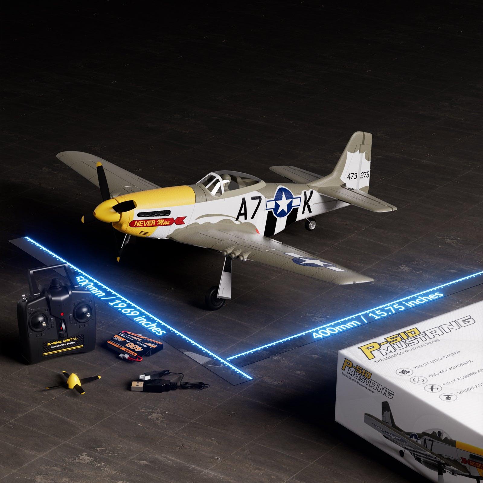 VOLANTEXRC P-51 Mustang Brushless RC Plane 500mm RTF | EXHOBBY