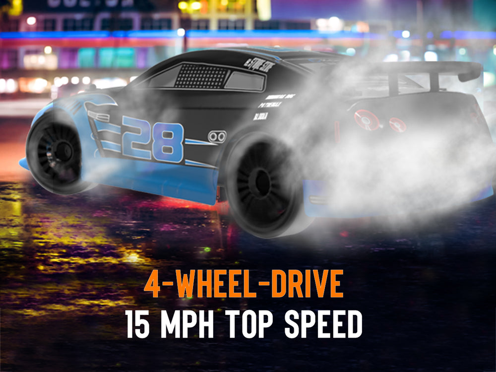 Racent Control remoto Drift Car 2.4Ghz 1:14 Escala RC Sport Racing Cars 4WD RTR Hight Speed ​​RC Vehículo con luces LED