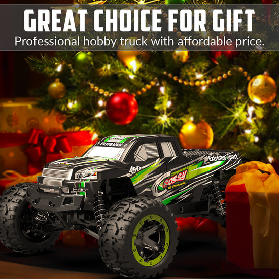 VOLANTEXRC Remote Control Car 4WD Off-Road RC Monster Truck 1:16 Scale 30MPH High Speed All Terrain RC Vehicle for Kids or Adults (785-5) (Green) - EXHOBBY