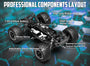 Racent 1:16 Remote Control Car 30MPH High Speed 4WD Off-Road RC Monster Truck Red (With Green Car Shell)