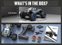 Racent - Coche de control remoto 4WD todoterreno RC Monster Truck escala 1:16 30 MPH de alta velocidad todo terreno RC vehículo para niños o adultos (785-5) (azul)