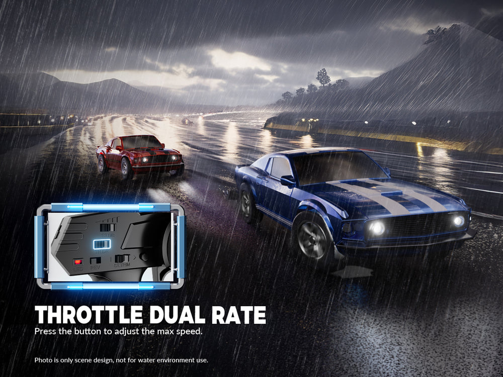 RACENT 1/20 4WD RC Drift Car - Escape de niebla & Proporcional (ROJO)