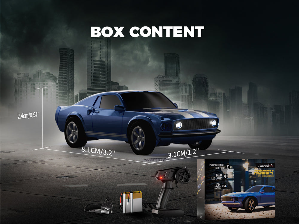 RACENT 1/20 4WD RC Drift Car - Escape de niebla & Proporcional (ROJO)