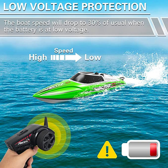 Pool Boat with powerful motor, VOLANTEXRC branding for quality, Vector XS design for speed