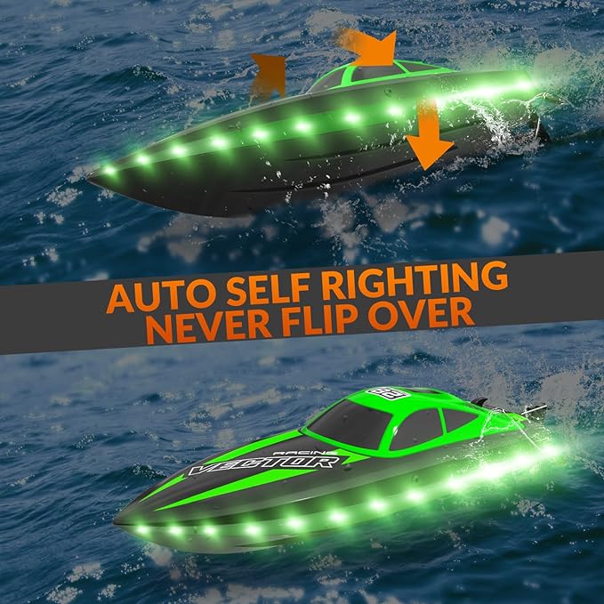 VOLANTEXRC Vector Lumen RC Electric Boat 20mph Fast for Kids Pools and Lakes LED Lights Fun Toys-EXHOBBY LIMITED.