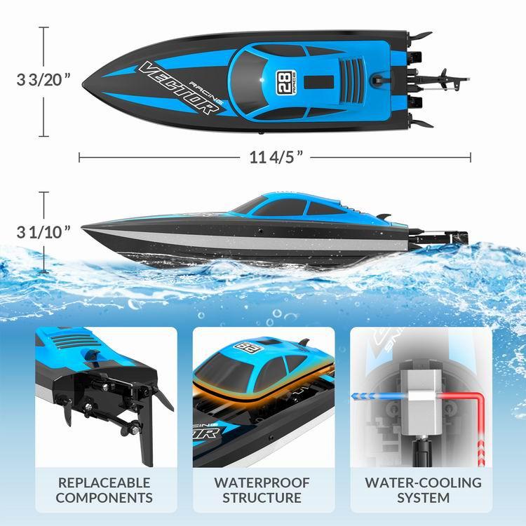 VOLANTEXRC Vector Lumen 20MPH RC Boat: LED Pool Boat | EXHOBBY