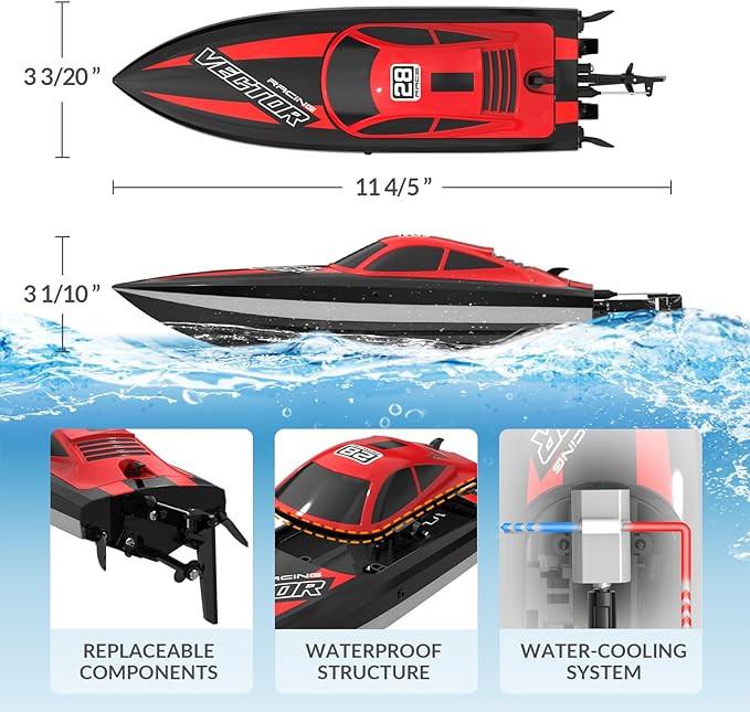 Vector Lumen 20MPH High-Speed LED RC Boat - Night Racing Fun | EXHOBBY