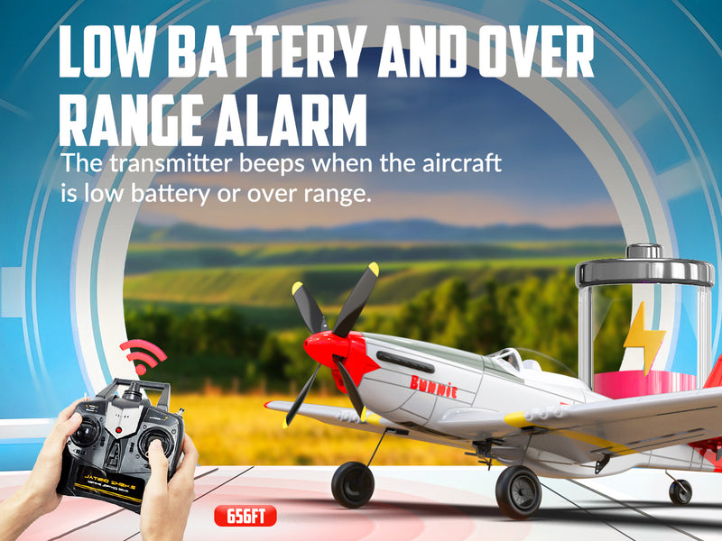 VOLANTEXRC Mustang P51 Rojo (RTF) 4 canales 400 mm para principiantes (15,7'') 76105