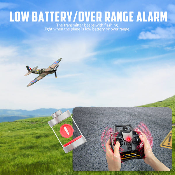 VOLANTEXRC Spitfire 4ch Remote Control Airplane for Beginners Xpilot Stabilizer RTF