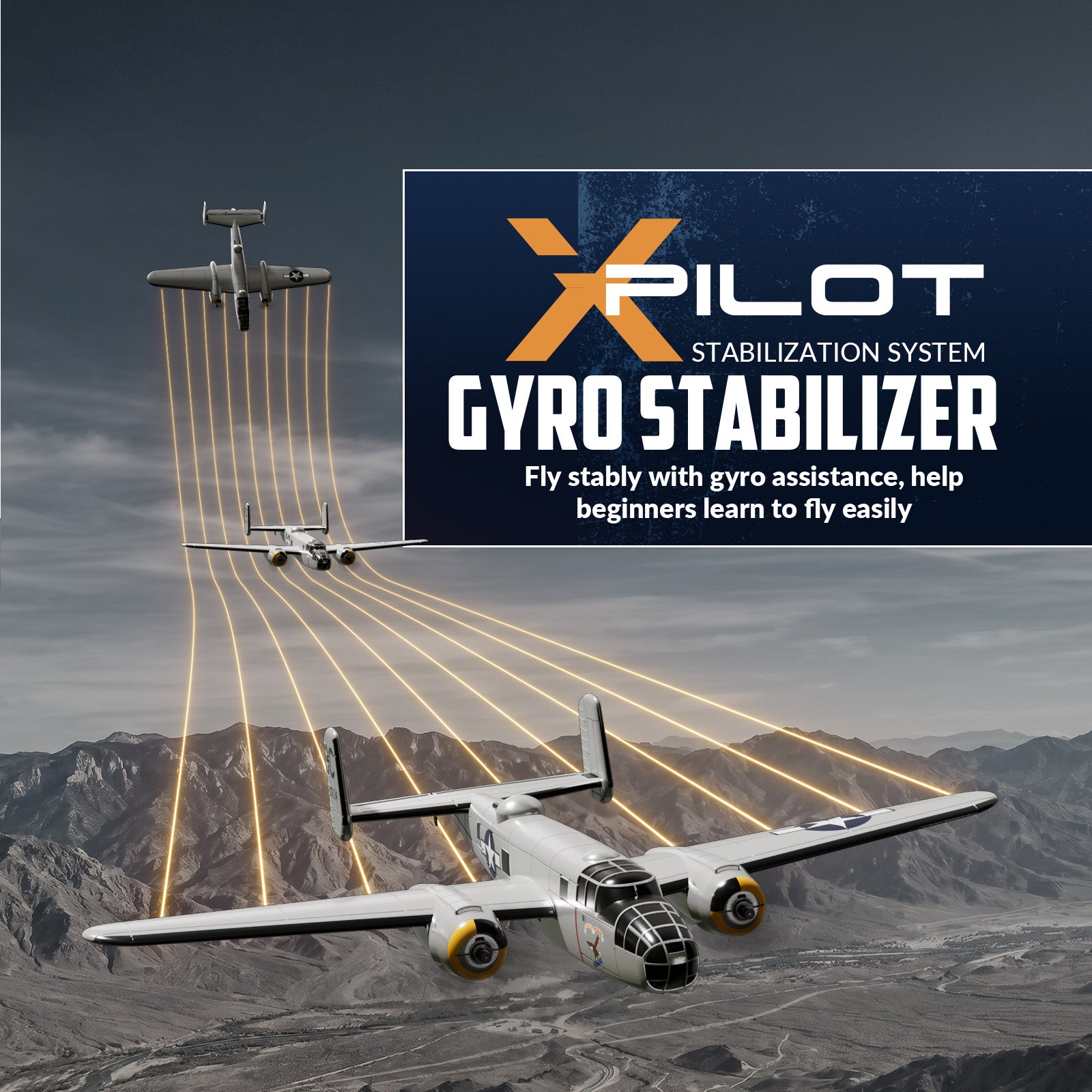 VOLANTEXRC B25 Mitchell RC Plane (RTF) 3CH 400mm | EXHOBBY