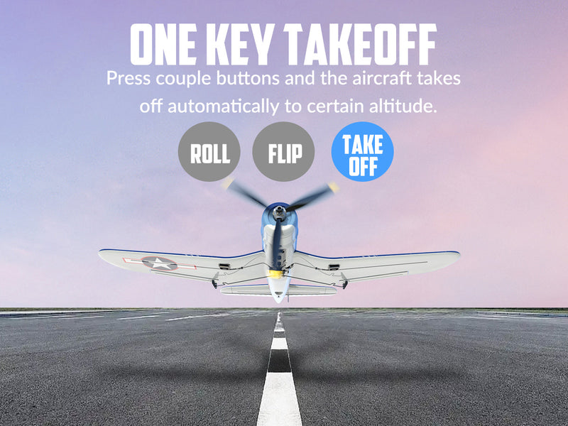 VOLANTEXRC Corsair F4U V2 (RTF) 4CH 400mm con una tecla acrobático (15,7'') 76108