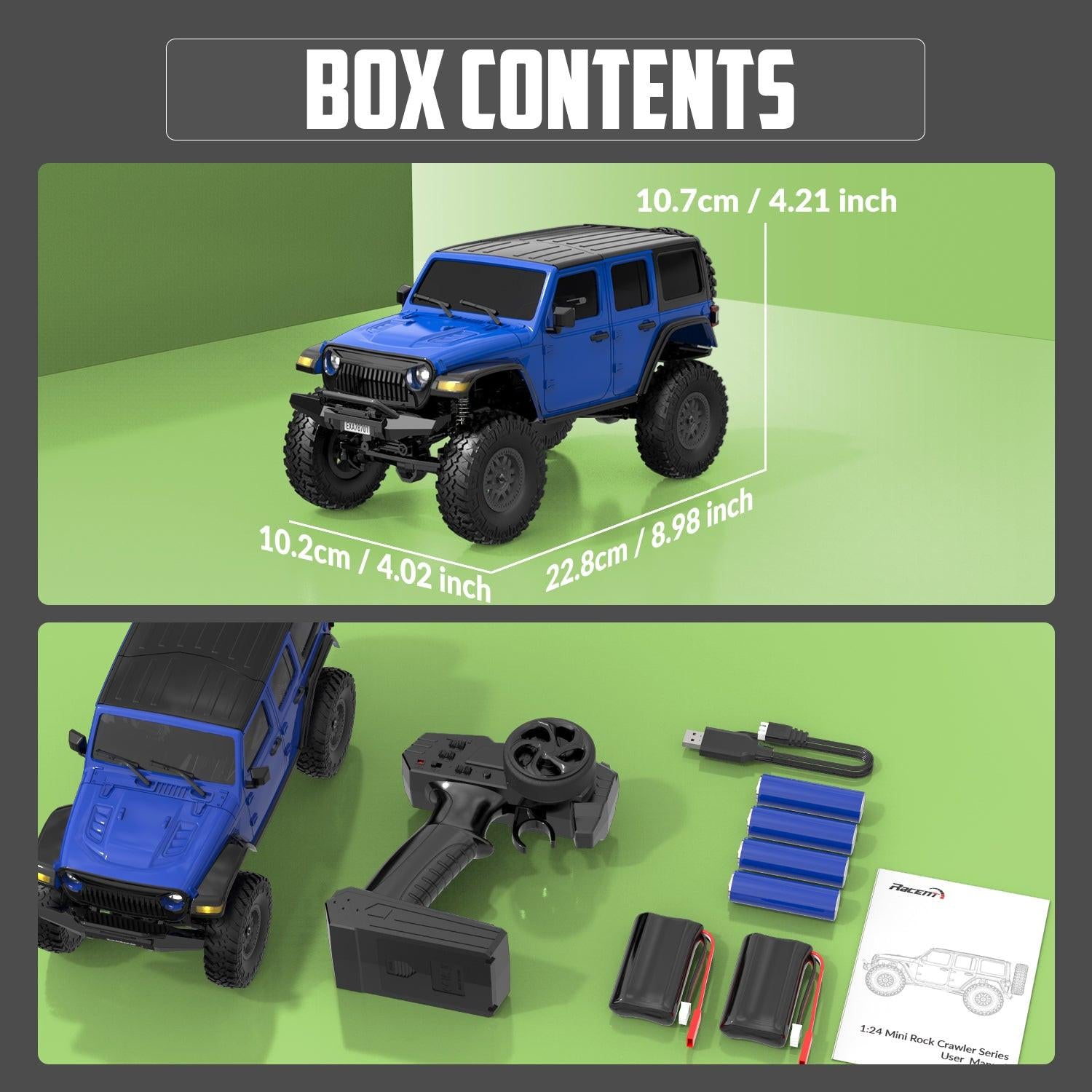 Racent RCS24 1/24 RC Crawler 4WD Off Road Monster Truck | EXHOBBY