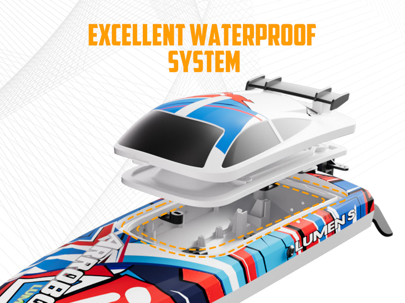 VOLANTEXRC Arrobolt Lumen S Brushless 35+MPH Fast RC Boat for Lakes RED (79706)