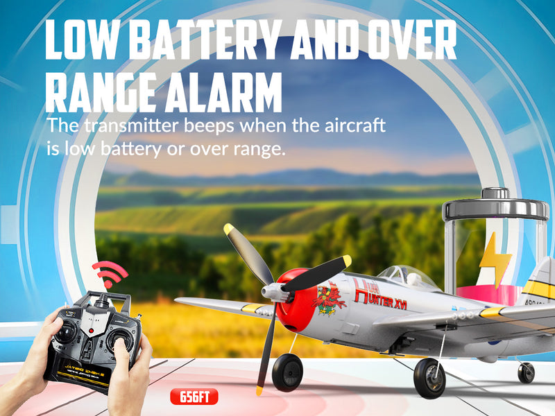 VOLANTEXRC P47 Thunderbolt (RTF) 4CH 400mm with Gyro (15.7'') 76116