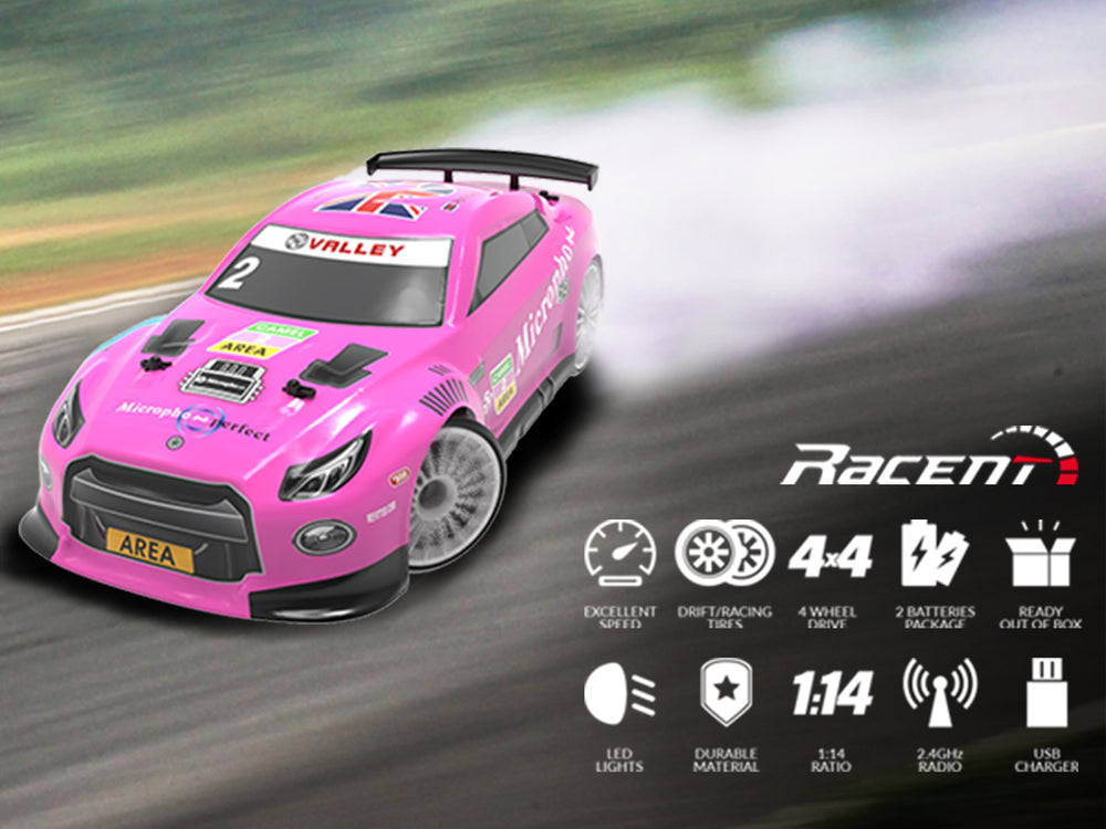 RACENT 1:14 4WD High Speed Drift Car - RTR 2 Battery Pack